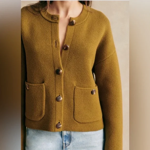 Sézane Valerio Jacket in Olive Green XXL - Picture 2 of 9